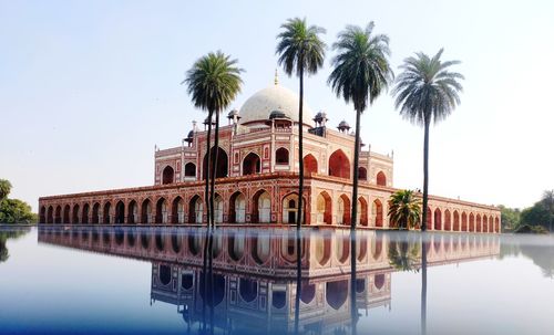 Reflection of built structures in water