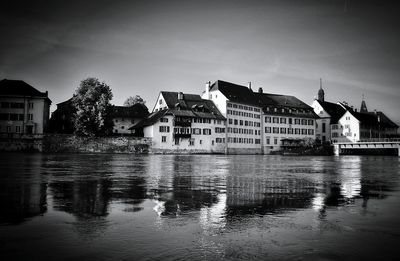 Reflection of buildings in water