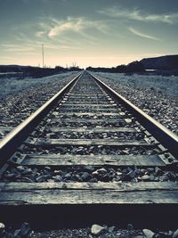 Railroad track at sunset