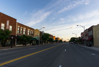 Road passing through city