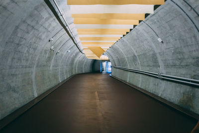 Interior of empty subway tunnel