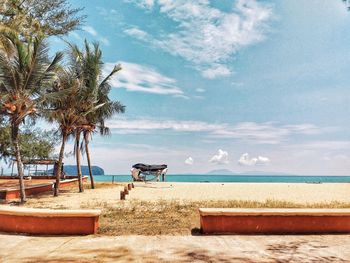 Scenic view of beach against sky