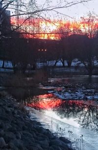 Scenic view of landscape against sky during sunset