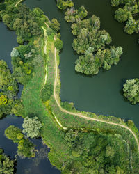High angle view of sea