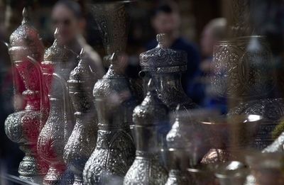 Close-up of chess pieces