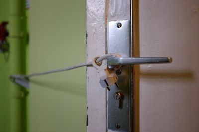 Close-up of closed door