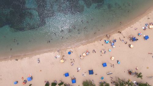 Aerial view of people at beach