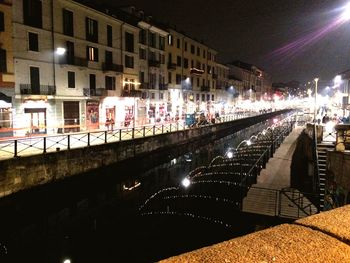 Illuminated city at night