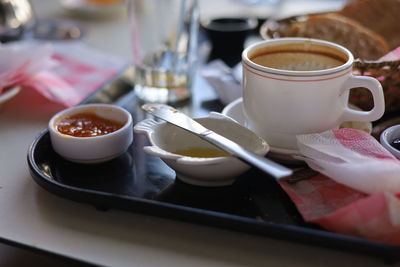 Close-up of coffee on table