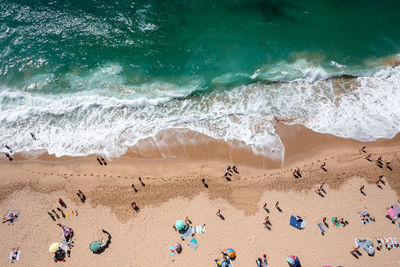 High angle view of beach