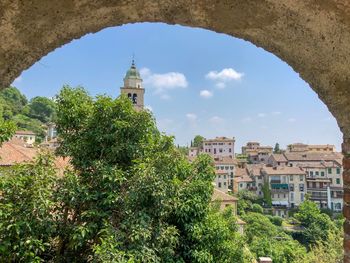 View of townscape against sky