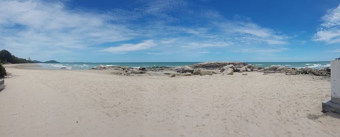 Panoramic view of beach against sky