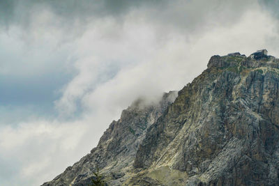 Low angle view of mountain against sky