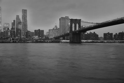 Suspension bridge over river