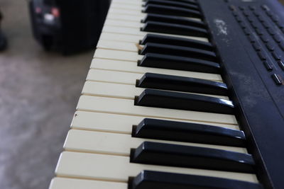 Close-up of piano keys