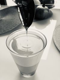 Close-up of wine glass on table