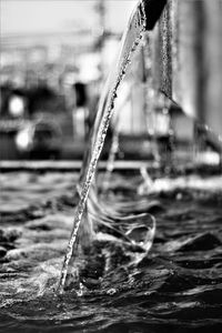 Close-up of water splashing in fountain