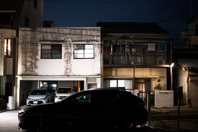 Cars on street at night