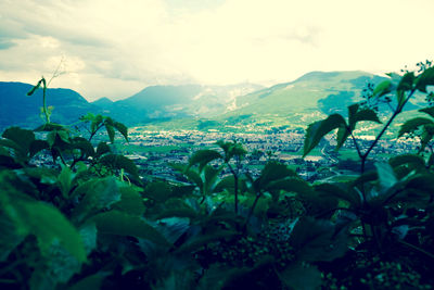 Scenic view of mountains against sky