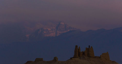 Low angle view of mountain against sky