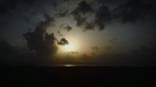 Scenic view of sunset over sea