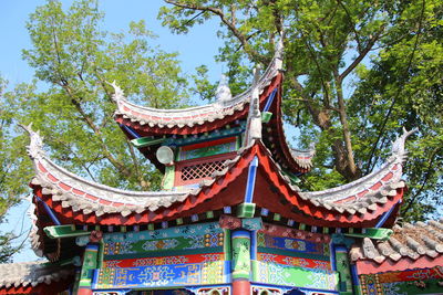 Low angle view of traditional building against sky