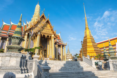 Low angle view of traditional building against sky