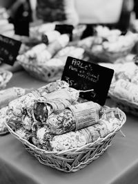 Close-up of ice cream for sale in market
