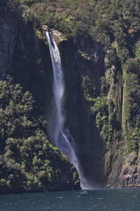 Scenic view of waterfall