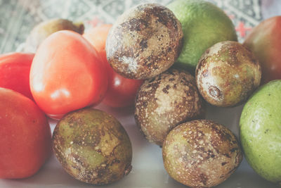 Close-up of fruits on table