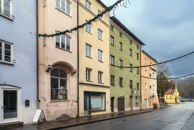 Street with historical houses in wasserburg am inn, germany