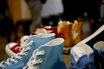 Close-up of shoes for sale