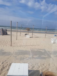 Scenic view of beach against sky