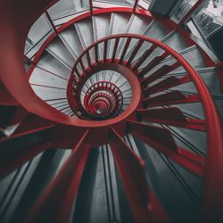 Close-up of spiral stairs