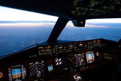 Interior airplane cockpit