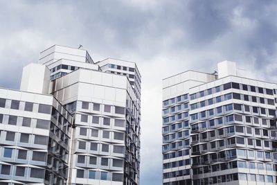 Low angle view of modern building against sky