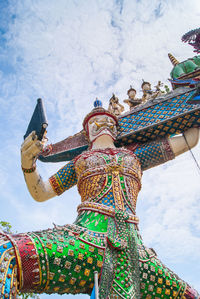 Low angle view of temple against sky