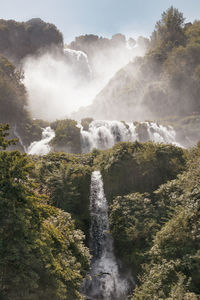 Scenic view of waterfall