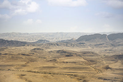 Beautiful dramatic view of the desert. wilderness. nature landscape. makhtesh crater ramon, israel