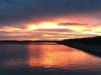 Scenic view of sunset over sea