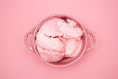 Close-up of ice cream on white background