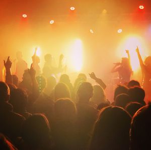 Silhouette people enjoying in music concert