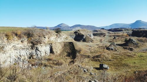 Scenic view of landscape against clear sky