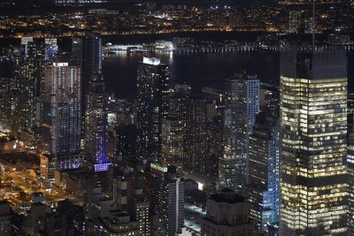 Illuminated cityscape at night