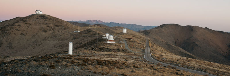 Scenic view of mountains against clear sky