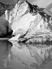 Scenic view of beach cliff