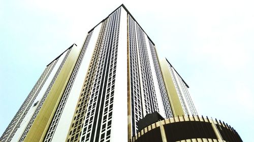 Low angle view of modern building against sky