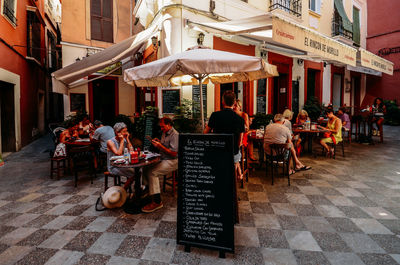 Group of people in restaurant