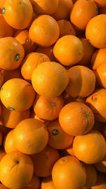 Full frame shot of oranges in market