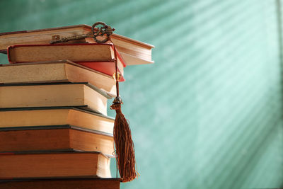 Close-up stack of books